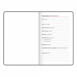 Ежедневник датированный 2026, МАЛЫЙ ФОРМАТ 100х150 мм, А6, BRAUBERG "Rainbow", под кожу, черный, 117257