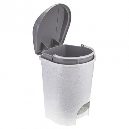Ведро мусорное с КРЫШКОЙ и ПЕДАЛЬЮ 19 литров, 39х30,5х30,5 см, серое, IDEA, М2892
