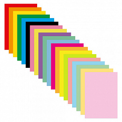 Бумага цветная 20 цветов BRAUBERG MULTICOLOR А4, 80 г/м2, 200 л. (20 цветов x 10 листов), 116650