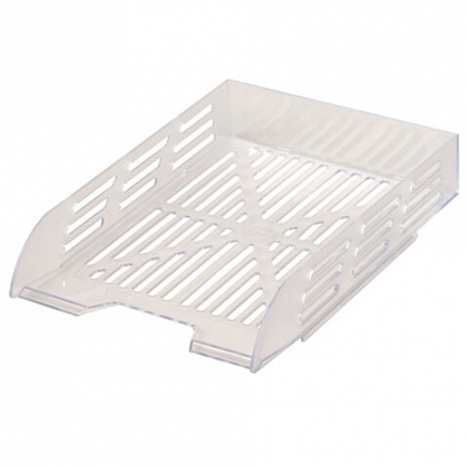 Лоток горизонтальный для бумаг BRAUBERG ECO, 330х245х65 мм, сетчатый, прозрачный, 239013