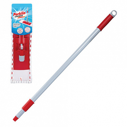 Швабра КОМПЛЕКТ черенок 75-130 см + флаундер 50 см + МОП микрофибра/абразив (ТИП К), PERKLIN (ПЕРКЛИН), 700982