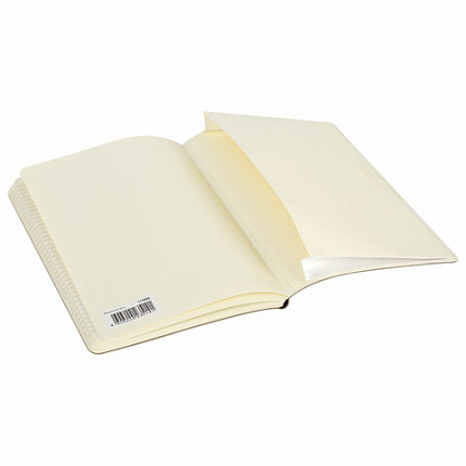 Блокнот А5 (148x218 мм), BRAUBERG "Metropolis Ultra", под кожу, 80 л., резинка, клетка, коричневый, 111023