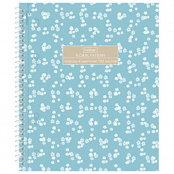 Тетрадь А5, 120 л., HATBER, спираль, клетка, Soft-touch ламинация, 3 разделителя, "Floral", 094225, 120Тр5лВ1сп_357