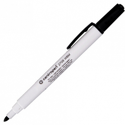 Маркер стираемый для белой доски ЧЕРНЫЙ, CENTROPEN "Dry-Wipe", 1,8 мм, 2709, 527098712