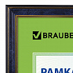 Рамка 21х30 см небьющаяся, пластик, багет 20 мм, BRAUBERG "HIT3", синий мрамор с двойной позолотой, 390988