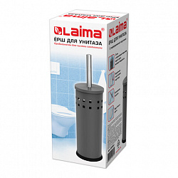 Ершик для унитаза с подставкой, металл, серый, матовый, LAIMA, 604961