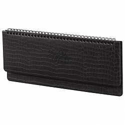 Планинг датированный 2026 305х140 мм BRAUBERG "Comodo", под кожу, черный, 117223