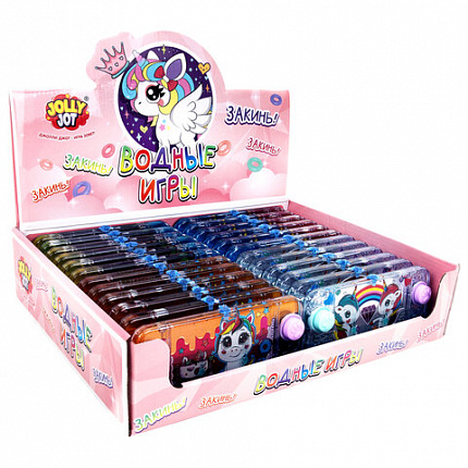 Водная игра ЕДИНОРОЖКИ, 15х7 см, колечки, ассорти, 4 вида, дисплей, JOLLY JOT (ДЖОЛЛИ ДЖОТ), 665997