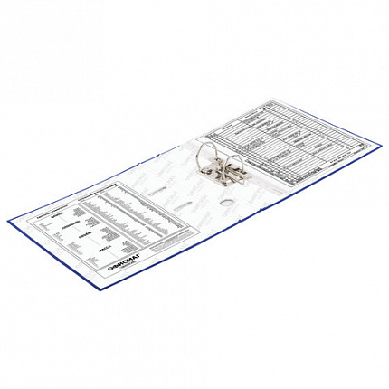 Папка-регистратор ОФИСМАГ с арочным механизмом, покрытие из ПВХ, 50 мм, синяя, 225753