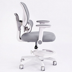 Кресло детское с подставкой для ног BRABIX KIDS "MG-220", сетка/ткань TW, серое, 533315