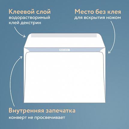 Конверты С4 (229х324 мм), клеевой слой, внутренняя запечатка, 90 г/м2, КОМПЛЕКТ 50 шт., BRAUBERG, 112176, С4НКР-50(BRAUBE