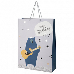 Пакет подарочный (1 штука) 33х13х45 см (XL), "Birthday Collection", ассорти, фольга, ЗОЛОТАЯ СКАЗКА, 700826
