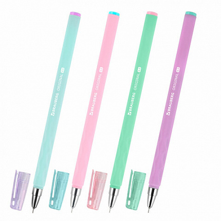 Ручки гелевые BRAUBERG ORIGINAL, ЧЕРНЫЕ, НАБОР 8 штук, игольчатый узел 0,5 мм, линия письма 0,35 м, 144248