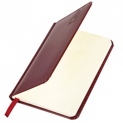 Еженедельник датированный 2027 МАЛЫЙ ФОРМАТ 95х155мм А6 BRAUBERG "Imperial", под кожу, бордо, 118175