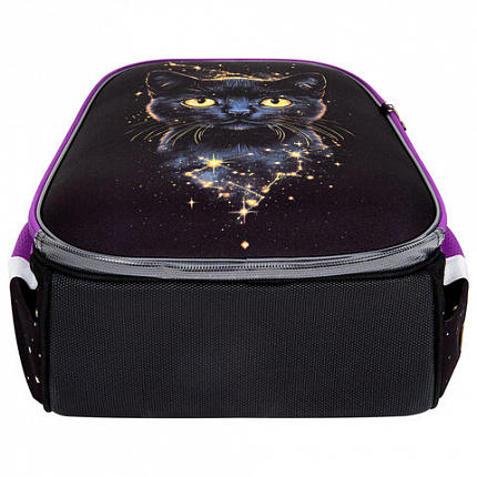 Ранец BRAUBERG ORIGINAL, 2 отделения, с брелком, "Galactic cat", 38х29х16 см, 274403