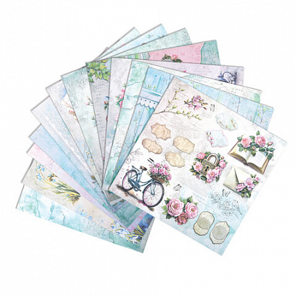 Бумага для скрапбукинга 30х30 см "Весна", двусторонняя, 12 листов, 180 г/м2, ОСТРОВ СОКРОВИЩ, 665439