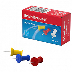 Силовые кнопки-гвоздики ERICH KRAUSE "Classic", 50 штук, ассорти, в картонной коробке, 24877