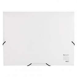 Папка на резинках BRAUBERG "Office", белая, до 300 листов, 500 мкм, 228080