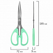 Ножницы BRAUBERG "CLASSIC PRO" 3 шт. (155, 185, 210 мм), мятные ручки, ВЫГОДНАЯ УПАКОВКА, 272979
