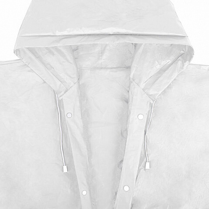 Дождевик-плащ на кнопках, EVA, многоразовый прочный, чехол в комплекте, универсальный размер, белый, SHAMAANI (ШАМААНИ), 610935