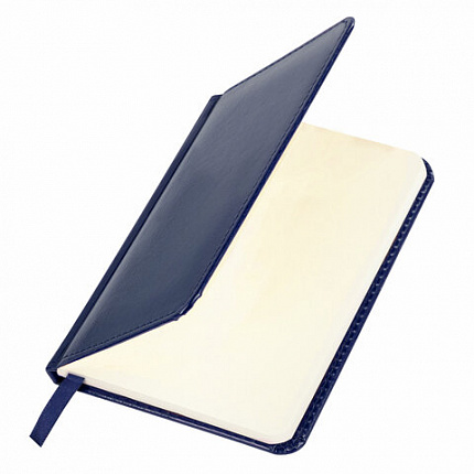 Еженедельник недатированный МАЛЫЙ ФОРМАТ 95х155 мм А6 BRAUBERG "Imperial" под кожу, 64 л., темно-синий, 126186