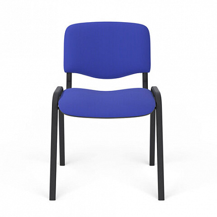 Стул для персонала и посетителей "ИЗО", черный каркас, ткань черно-синяя, В-12/С-14