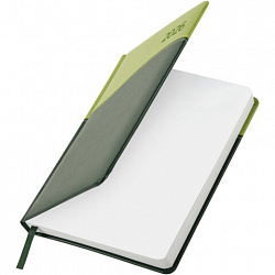 Ежедневник датированный 2026 А5 138x213 мм, BRAUBERG "Bond", под кожу, зеленый/салатовый, 117043