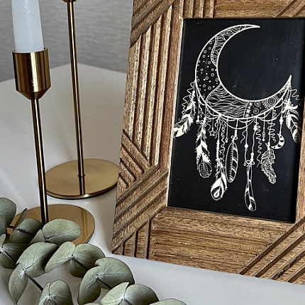 Рамка из мангового дерева BRAUBERG LOFT MANUSCRIPT, фото 10х15 см, акриловый экран, 17х22 см, 391284