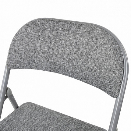 Стул складной BRABIX "Golf Plus CF-003 КОМФОРТ", серый каркас, серая ткань, 532890