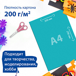 Картон цветной А4 2-сторонний МЕЛОВАННЫЙ, 20 листов, 10 цветов, в папке, BRAUBERG, 200х290 мм, 113554