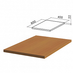 Крышка для тумбы приставной (код 640145) "Монолит", 400х600х22 мм, орех гварнери, ТМ02.3