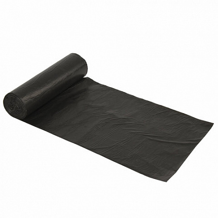 Мешки для мусора 120 л, черные, в рулоне 10 шт., ПНД 18 мкм, 70х110 см, ОФИСМАГ стандарт, 601388