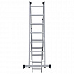 Лестница-трансформер 3-х секционная 3х7 ступеней, высота 4,5 м (3 секции по 1,9 м), нагрузка 150 кг, алюминий, НОВАЯ ВЫСОТА, 1230307