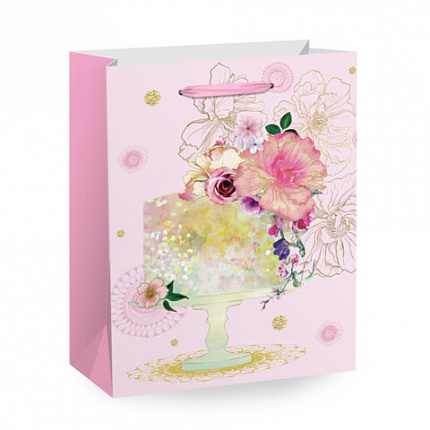 Пакет подарочный (1 штука) 33х13х45см (XL) "Flower Mix", ассорти, глиттер, фольга, ЗОЛОТАЯ СКАЗКА, 700825