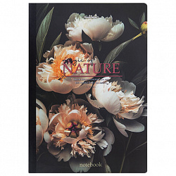 Тетрадь А4 96 л. BRAUBERG, на сшивке с корешком, клетка, обложка картон, "Flowers", 405286
