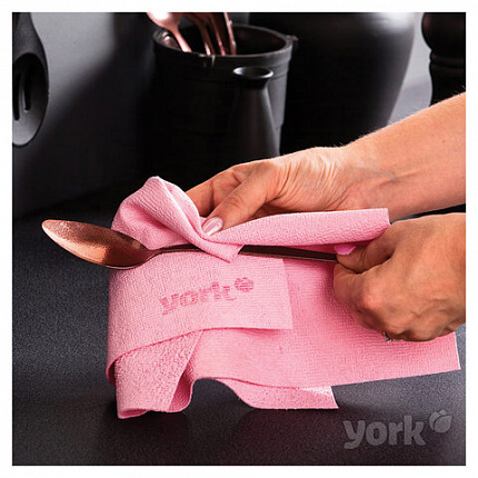Салфетка из МИКРОФИБРЫ ГУБЧАТАЯ PVA/ПВА СУПЕРВПИТЫВАЮЩАЯ 30х30 см, Long Fresh, розовая, 275 г/м2, YORK, 26250