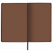 Блокнот А5 (140х200 мм), BRAUBERG "NEBRASKA", под кожу, 80 л., линия, коричневый, 113412