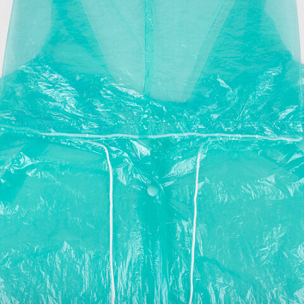 Дождевик-плащ на кнопках полиэтиленовый, универсальный размер 120х80 см, зеленый, SHAMAANI (ШАМААНИ), 610930