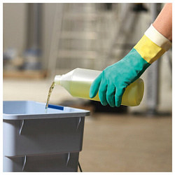 Перчатки VILEDA латекс/неопрен, МНОГОРАЗОВЫЕ, х/б напыление, СВЕРХПРОЧНЫЕ, S (малый), зеленый/желтый, 174303