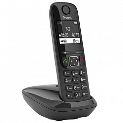 Радиотелефон Gigaset AS690, память 100 номеров, АОН, повтор, часы, черный, S30852H2816S301