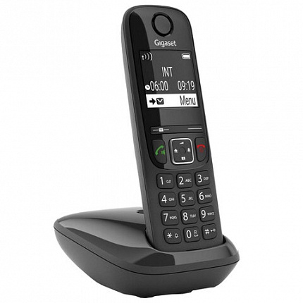 Радиотелефон Gigaset AS690, память 100 номеров, АОН, повтор, часы, черный, S30852H2816S301