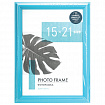 Рамка 15х21 см небьющаяся, багет 17,5 мм, пластик, BRAUBERG "Colorful", голубая, 391237