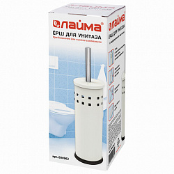 Ершик для унитаза с подставкой, металл, белый, глянцевый, LAIMA, 604962