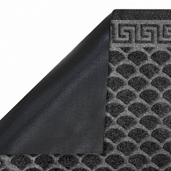 Коврик придверный 60х90 см, СЕРЫЙ, грязезащитный, 430 г/м2, ПОЛУКРУГ, фактурный рисунок ЧЕШУЙКИ, ЛЮБАША, 701052