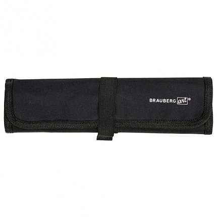 Кисти художественные набор 12 шт., в черной скрутке, синтетика, BRAUBERG ART CLASSIC, № 1-14 + веерная, 200968