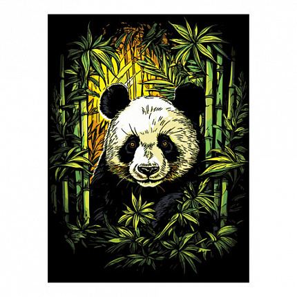 Гравюра в технике Скретчинг "Животные" АССОРТИ, цветная основа 30х40 см, штихель, LORI, 001