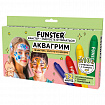 Аквагрим для лица и тела, 12 цветов (10 классических + золото + серебро), 10 трафаретов, FUNSTER (ФАНСТЕР), 192572
