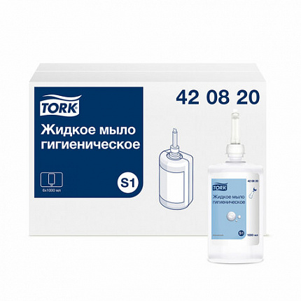 Картридж с жидким мылом одноразовый Tellus/TORK (Система S1) Advanced, 1 л, гигиенический эффект, 420821, 420820,420821