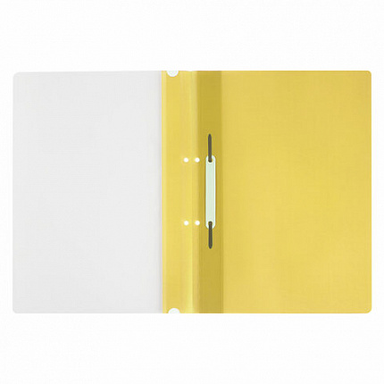 Скоросшиватель пластиковый с перфорацией STAFF, А4, 100/120 мкм, желтый, 271716