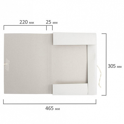 Папка для бумаг с завязками картонная мелованная BRAUBERG, 440 г/м2, до 200 листов, 110925